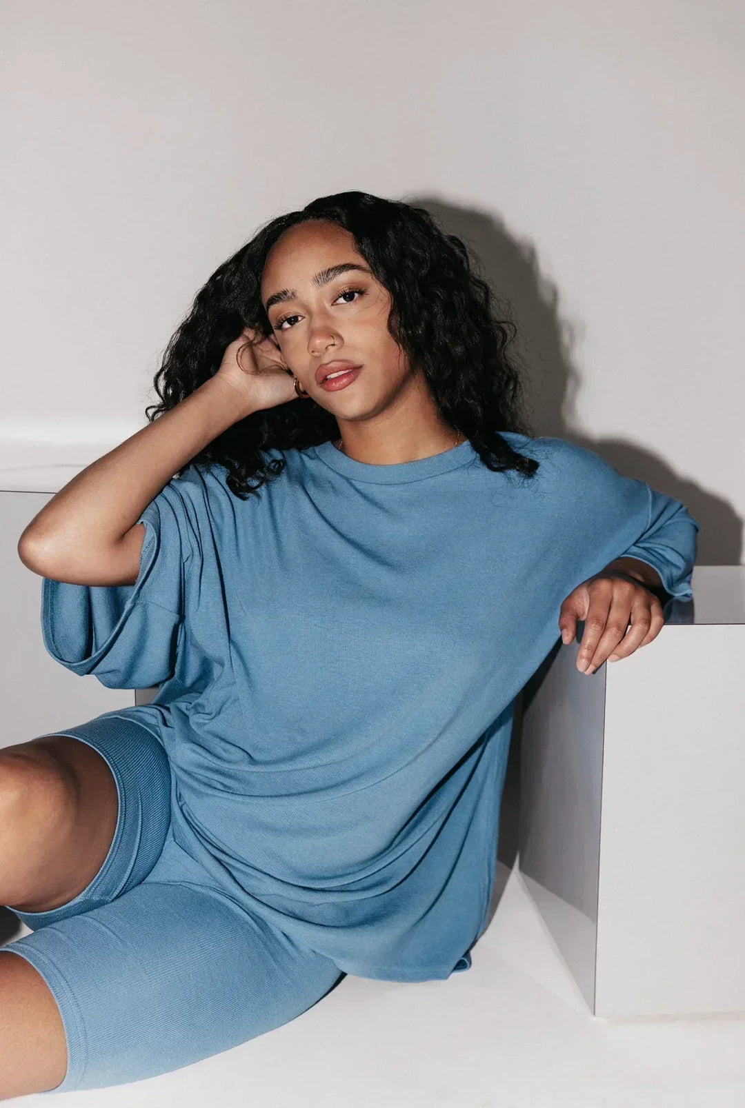 Aliams | Damen Lounge Satz mit Oversize T-Shirt und Biker Shorts