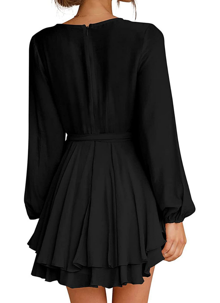 Aliams | Gwen Kleid mit V-Ausschnitt und Laternenärmeln