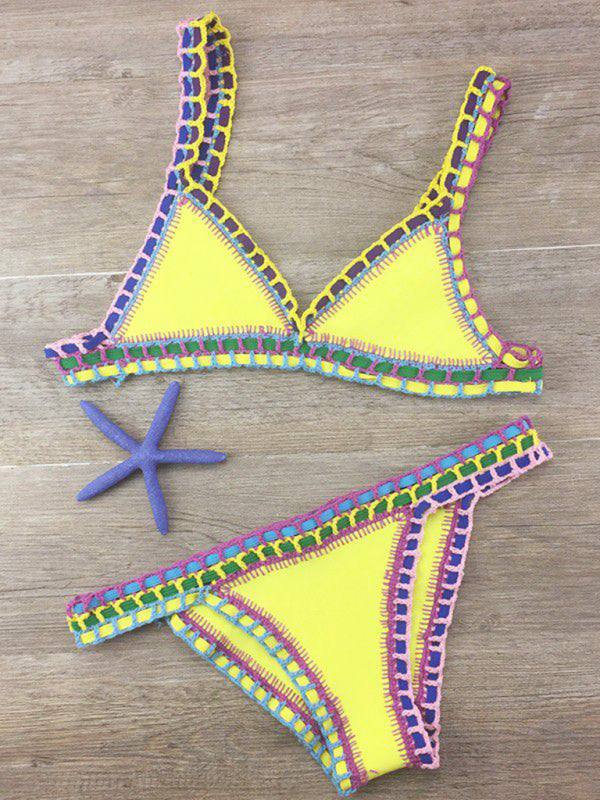 Aliams | Handgehäkelter Bikini Strickpaneel Badeanzug Set