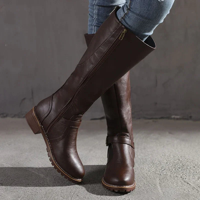 Elegante Lederstiefel Für Damen Im Trend