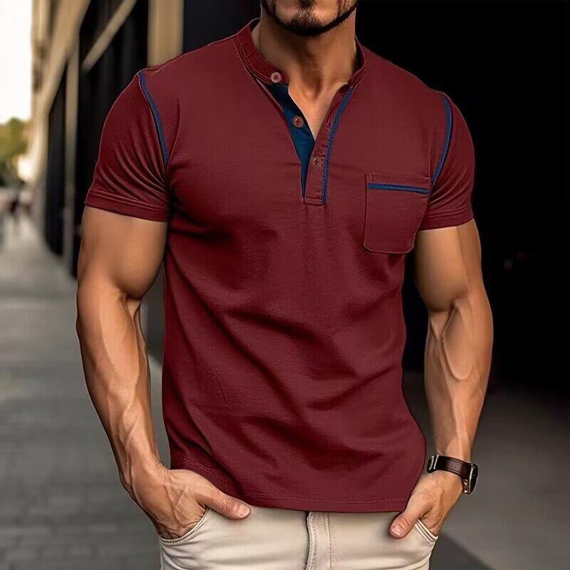 Luxus-Polo mit Henley-Kragen