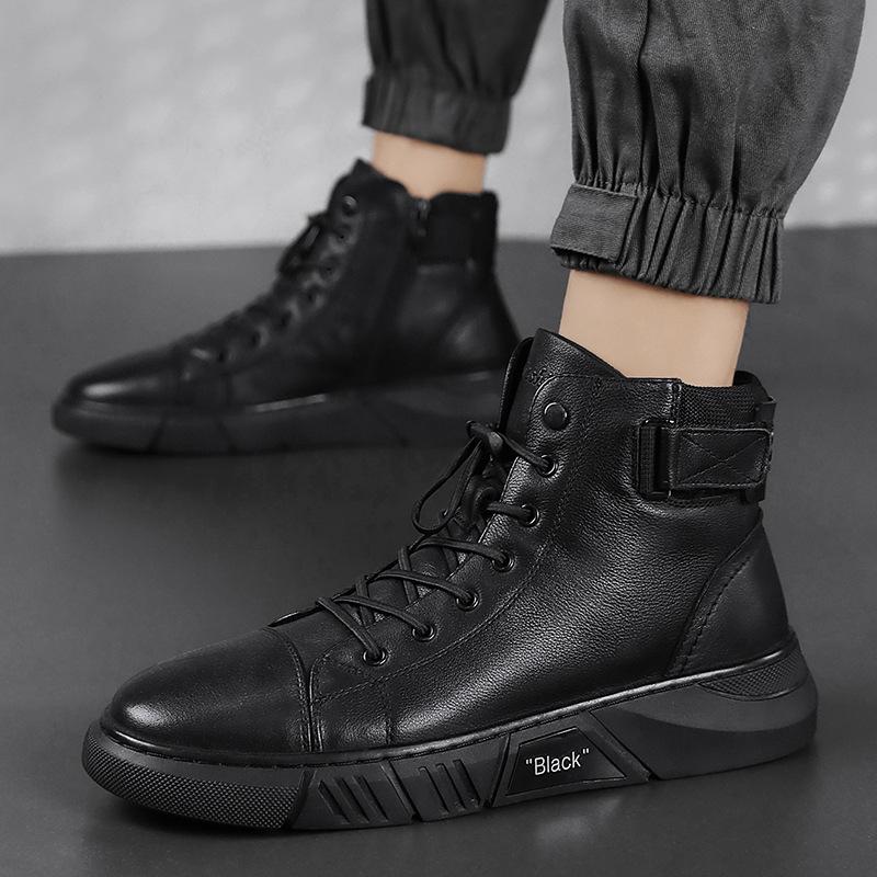 Robuste schwarze Herrenschuhe