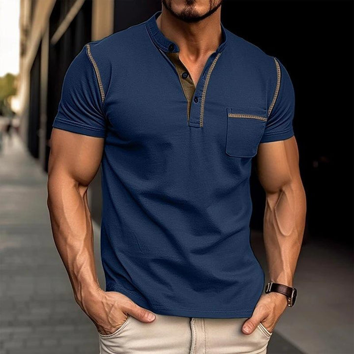 Luxus-Polo mit Henley-Kragen