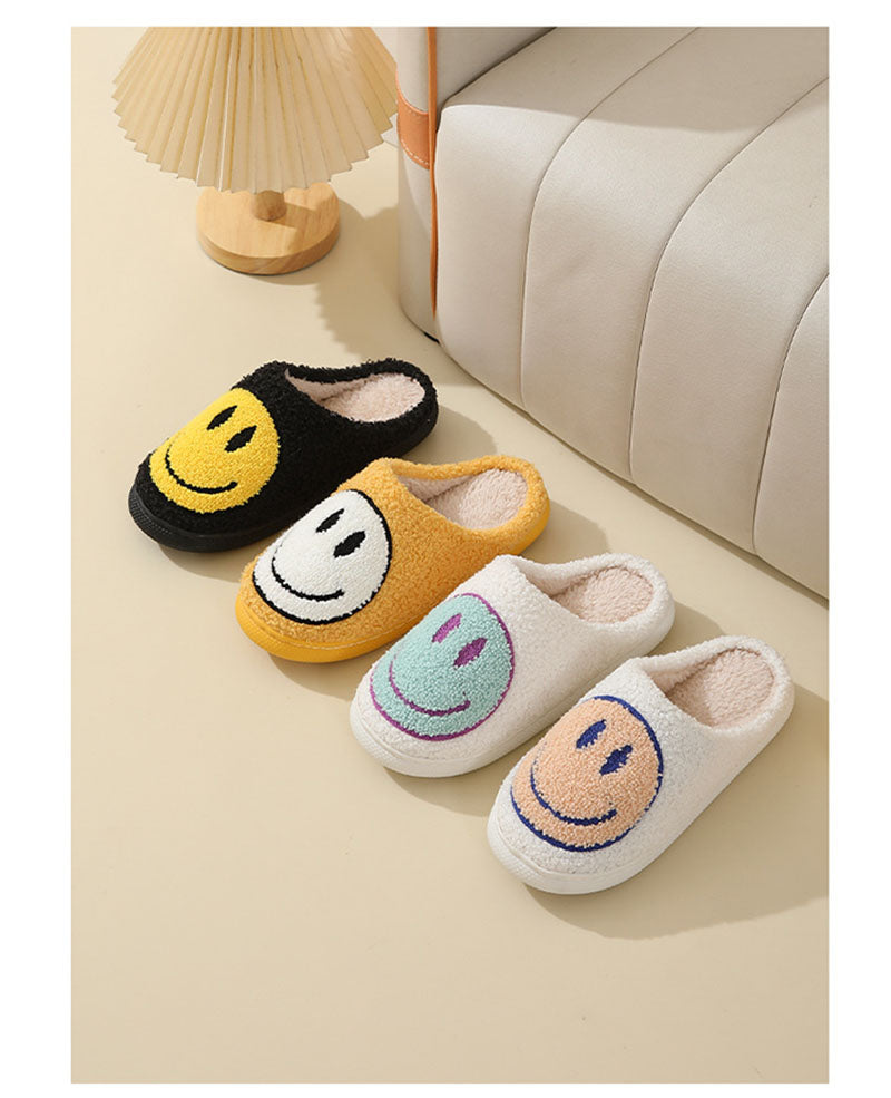 Aliams | Großes Smiley-Muster Pelzpantoffel