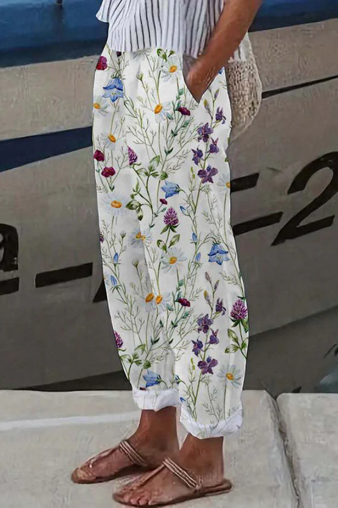 Aliams | Casual Unique Printed Button Pocket Pants