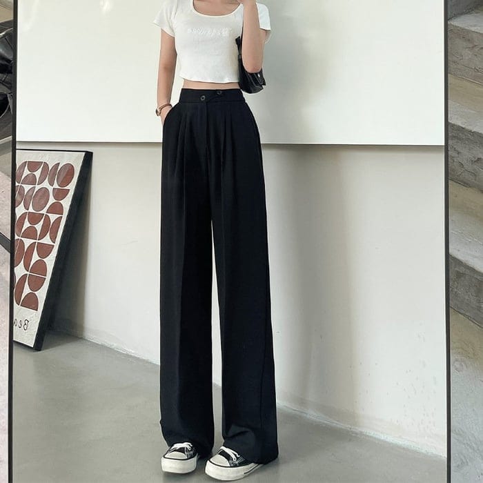 Aliams | Damen-Hose Aus Seide mit Weitem Bein Leicht, Atmungsaktiv, Knitterfrei, Bequem und Aus Hochwertigem Stoff