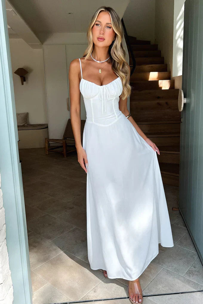 Aliams | Elegantes Ärmelloses Maxikleid mit Schnürung für Frauen