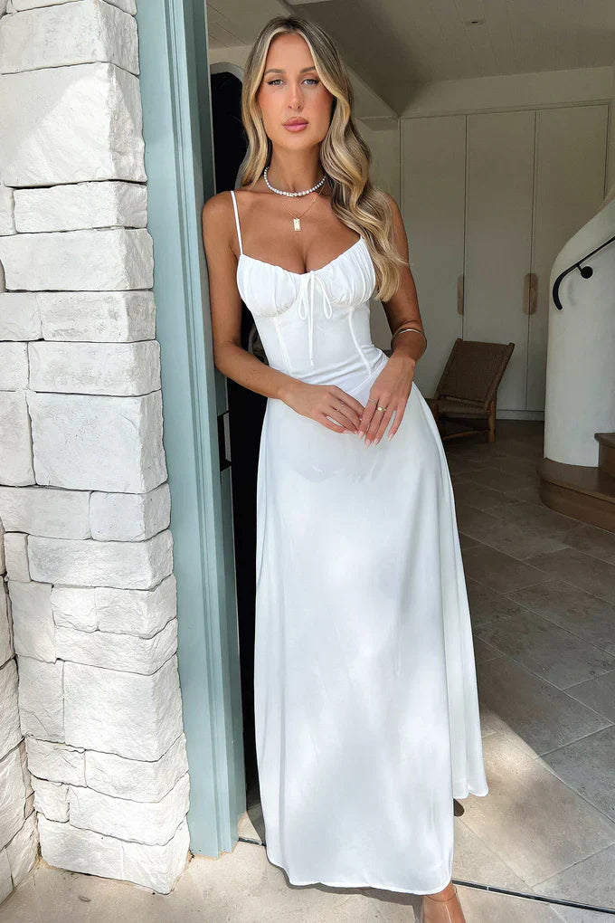 Aliams | Elegantes Ärmelloses Maxikleid mit Schnürung für Frauen
