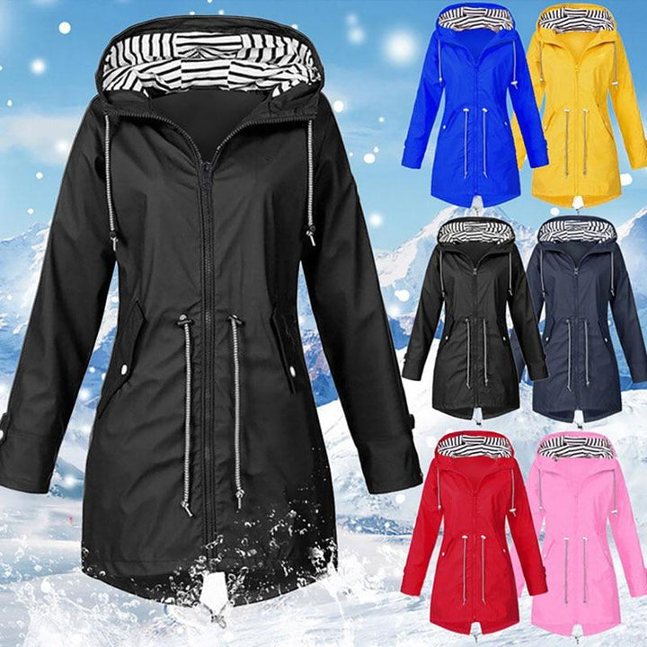 Aliams | Stilvolle Wasserdichte Outdoor Regenjacke mit Kapuze für Damen Klassischer Stil & Ideal für Outdoor-Aktivitäten