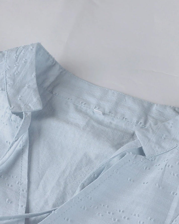 Aliams | Entspannendes Boho Hemdblusenkleid mit V-Ausschnitt für Damen