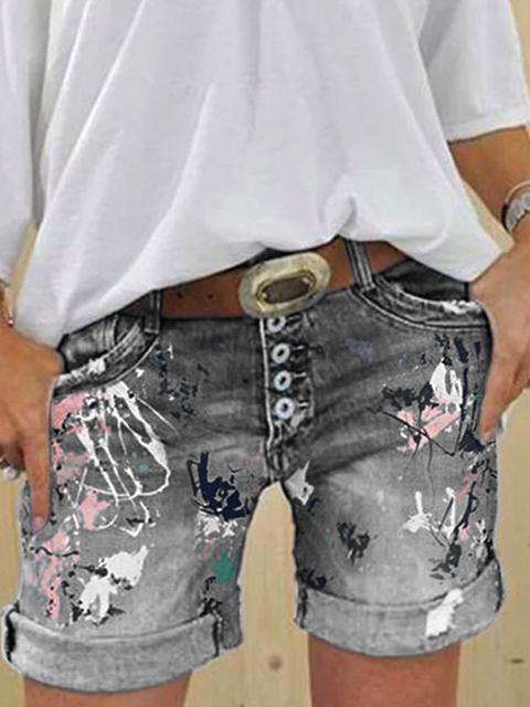 Aliams | Multi Knopf-Druck Denimshorts