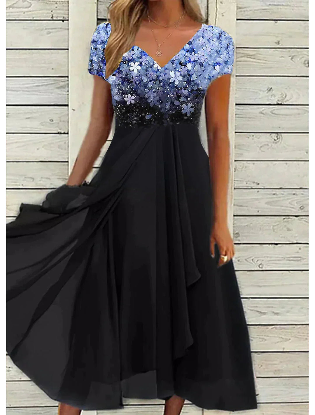Aliams | Elegantes Midi Kleid mit Blumen-Spitze