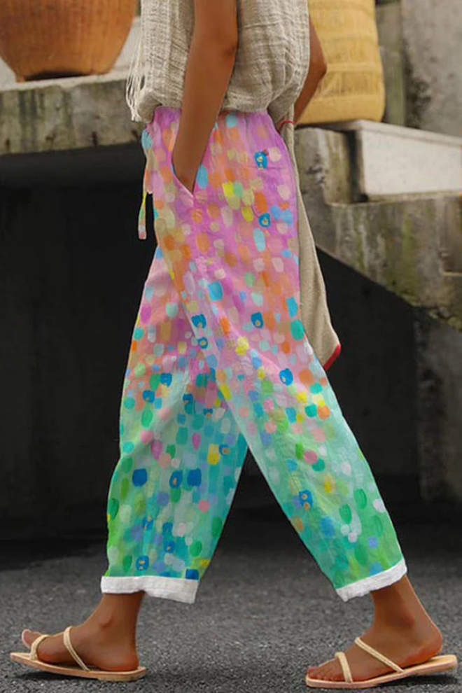 Aliams | Casual Unique Printed Button Pocket Pants