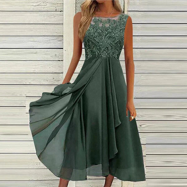 Aliams | Chiffon-Midikleid für Damen Luftig & Anmutig