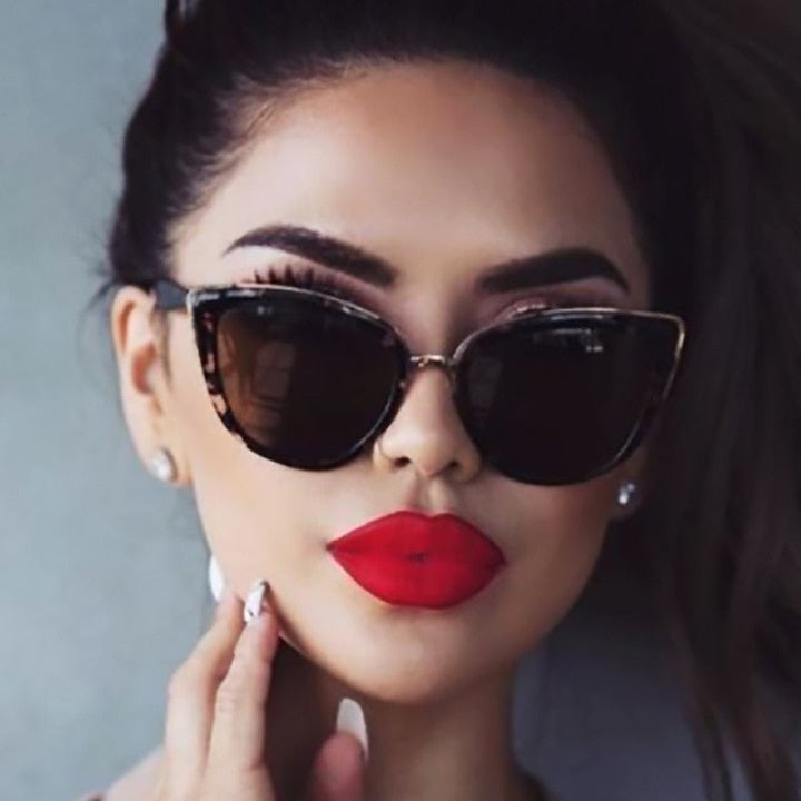 Aliams | Cat Eye Retro Fahrender Runde Metallrahmen Sonnenbrille