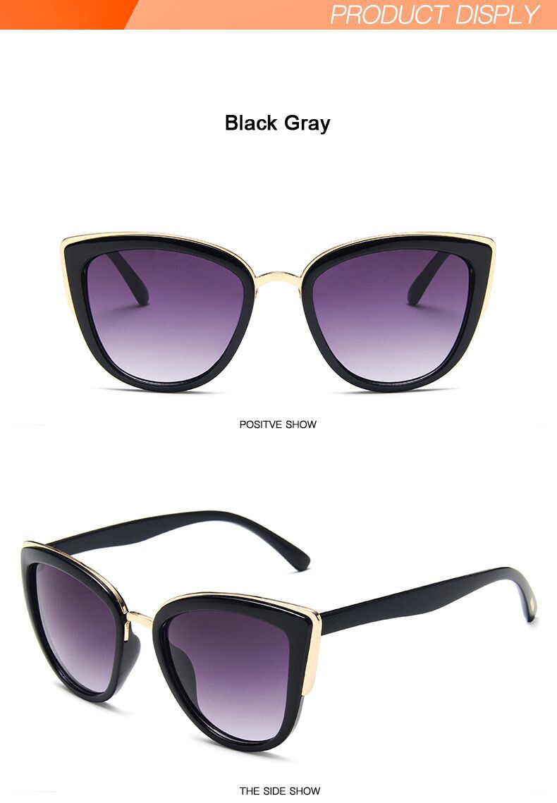 Aliams | Cat Eye Retro Fahrender Runde Metallrahmen Sonnenbrille
