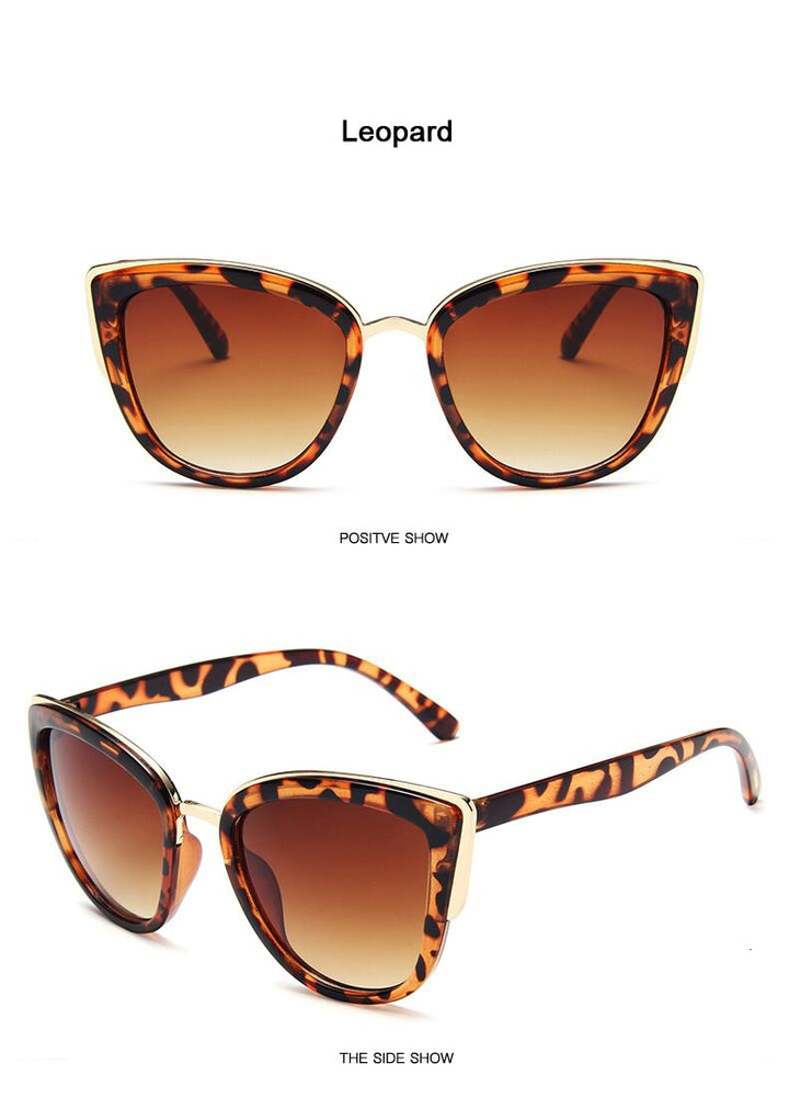 Aliams | Cat Eye Retro Fahrender Runde Metallrahmen Sonnenbrille