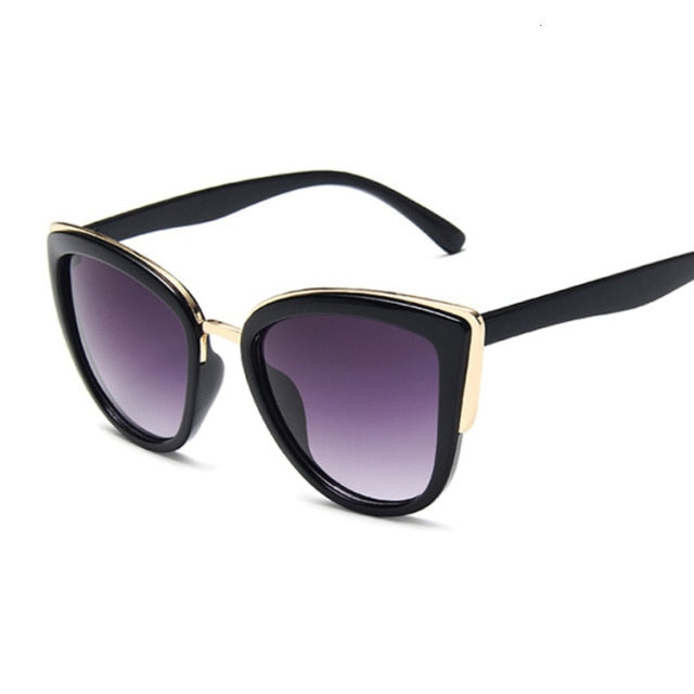 Aliams | Cat Eye Retro Fahrender Runde Metallrahmen Sonnenbrille