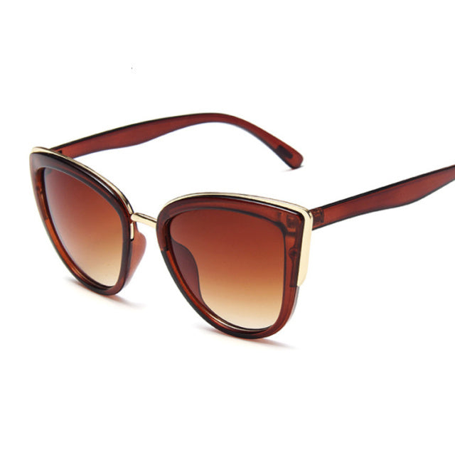 Aliams | Cat Eye Retro Fahrender Runde Metallrahmen Sonnenbrille