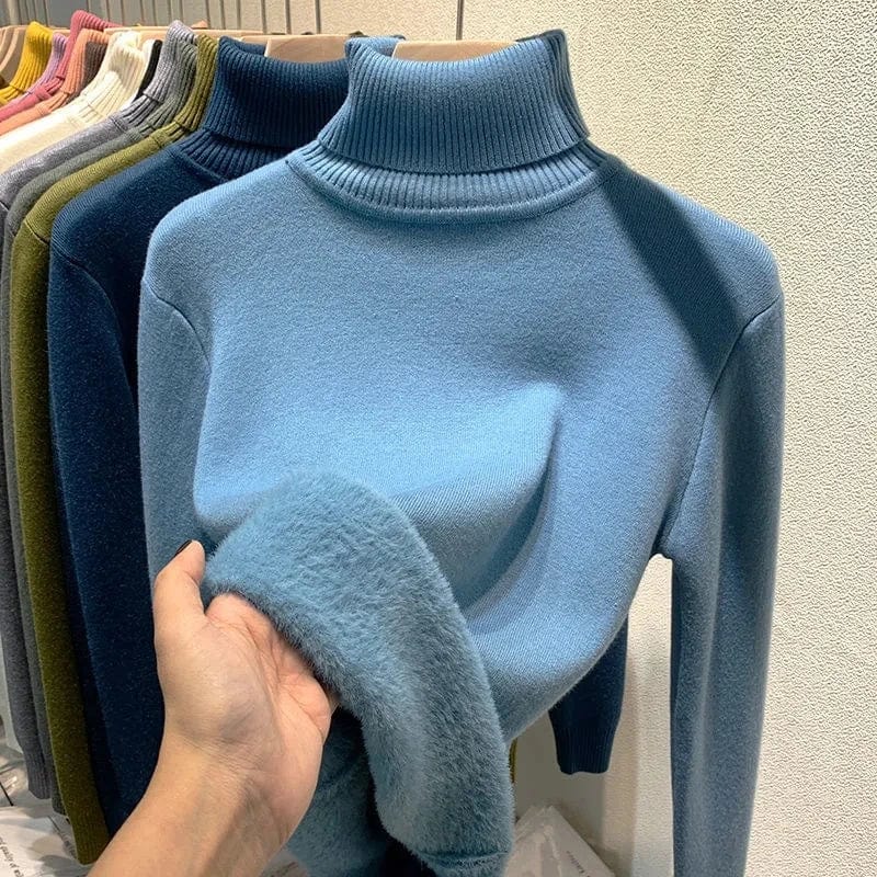 Fleece-Rollkragenpullover