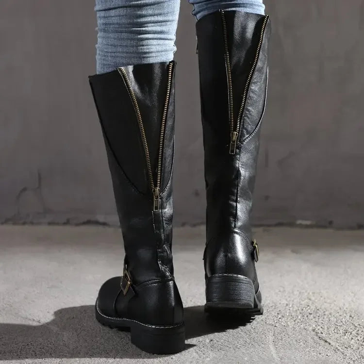 Elegante Lederstiefel Für Damen Im Trend