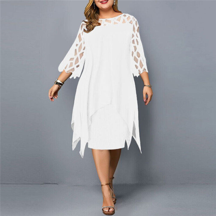 Damen Midi-Kleid In Übergröße mit Spitze – Elegant & Bequem