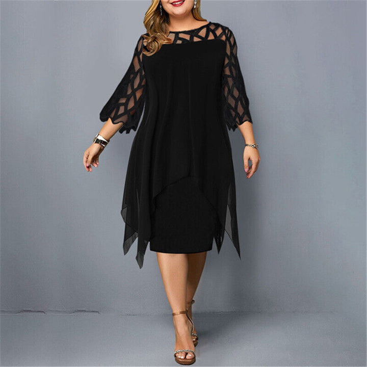 Damen Midi-Kleid In Übergröße mit Spitze – Elegant & Bequem