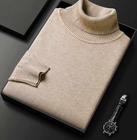 Rollkragenpullover Für Herren In Khaki Und Schwarz
