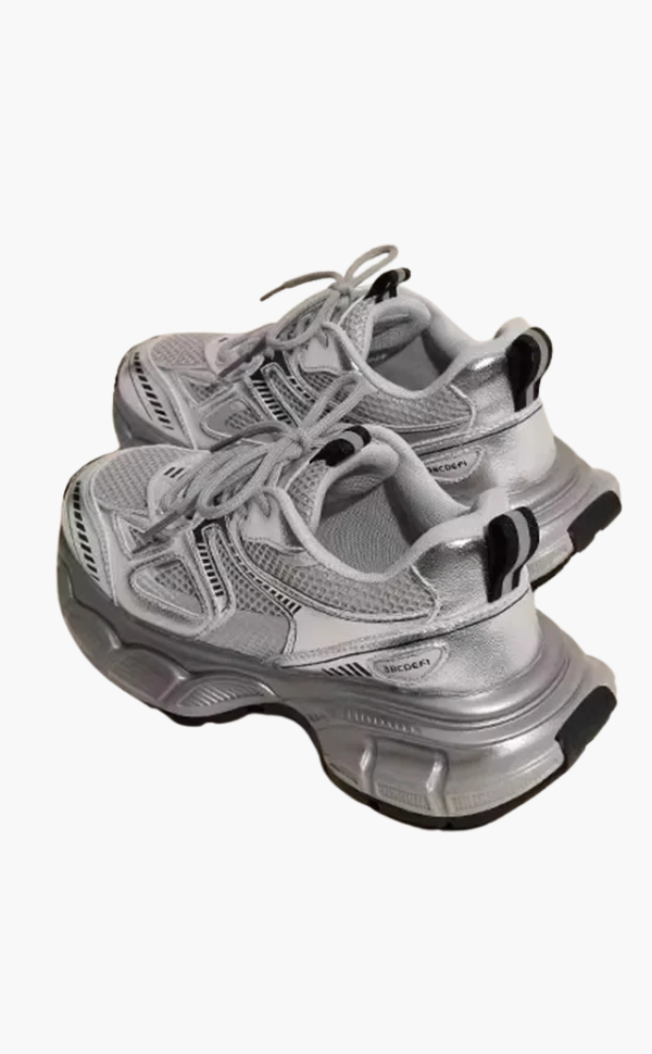 Aliams | Chunky Mesh Sneaker Damen Bequeme & Sportliche Schuhe mit Trendiger Sohle, Grau