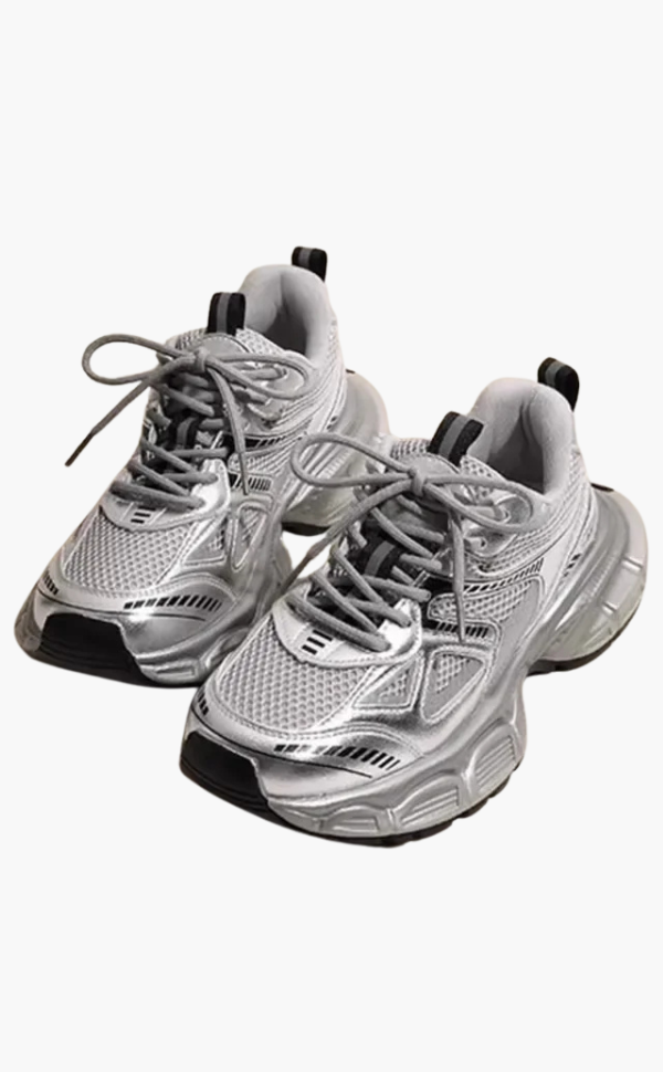 Aliams | Chunky Mesh Sneaker Damen Bequeme & Sportliche Schuhe mit Trendiger Sohle, Grau