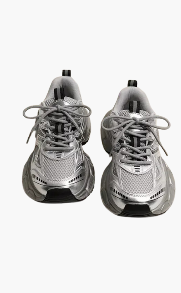 Aliams | Chunky Mesh Sneaker Damen Bequeme & Sportliche Schuhe mit Trendiger Sohle, Grau