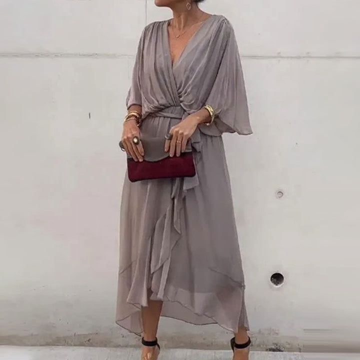 Aliams | Elegantes Flow V-Ausschnitt Kleid