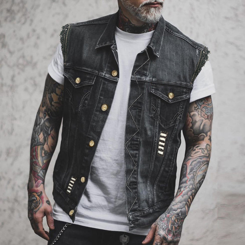 Aliams | Denim Weste für Herren Lässig, Vielseitig & Komfortabel