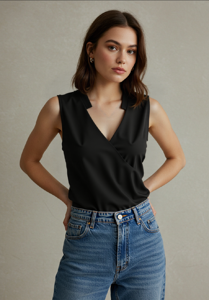 Aliams | Elegantes Ärmelloses Einfarbiges Top