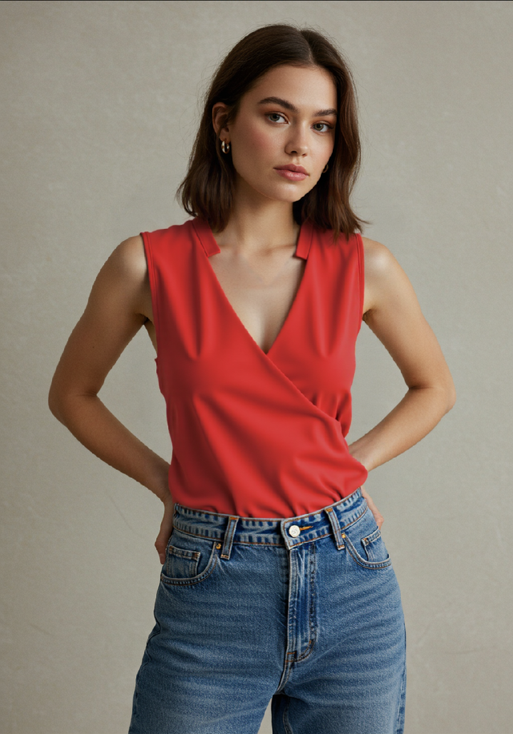 Aliams | Elegantes Ärmelloses Einfarbiges Top