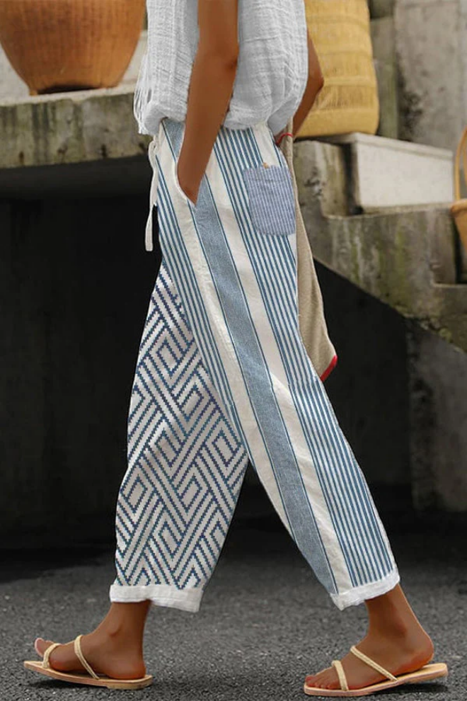 Aliams | Casual Unique Printed Button Pocket Pants