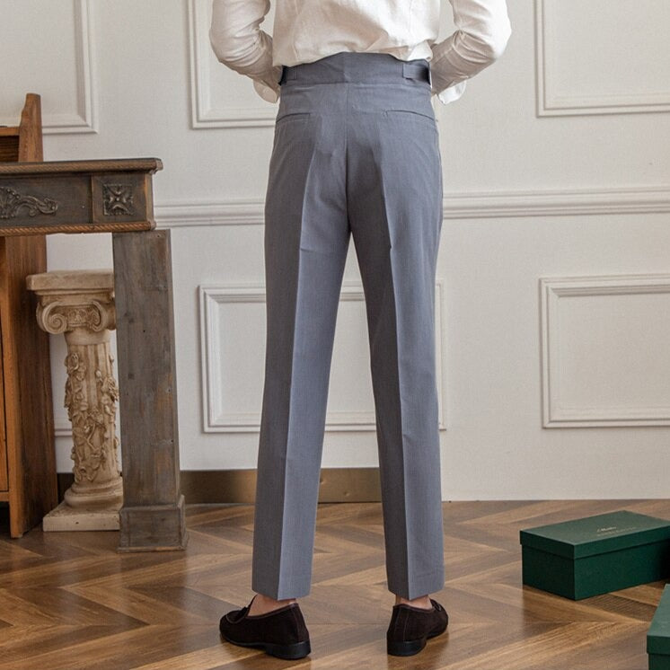 Herren Hose mit hoher Taille und Schnallenverschluss