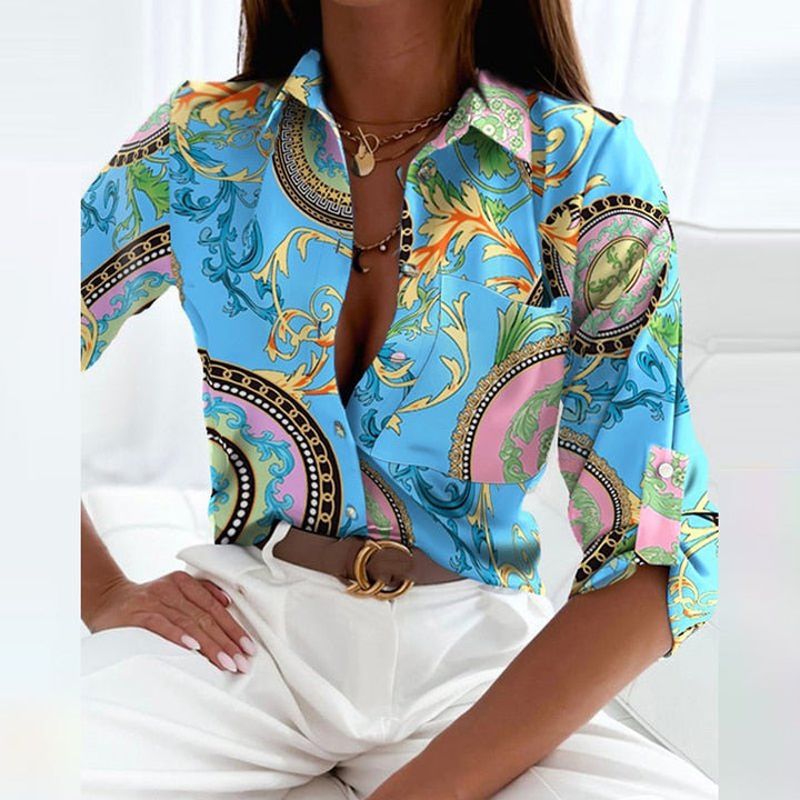 Stilvolle Bluse Mit Elegantem Umlegekragen