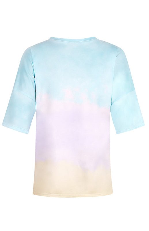 Aliams | Damen Tie Dye Gradient Print Lose T-Shirt für Frauen
