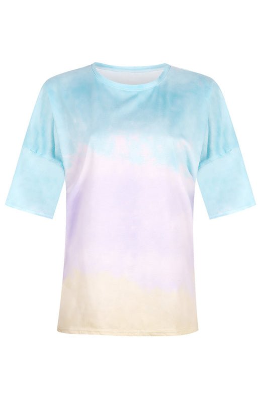 Aliams | Damen Tie Dye Gradient Print Lose T-Shirt für Frauen