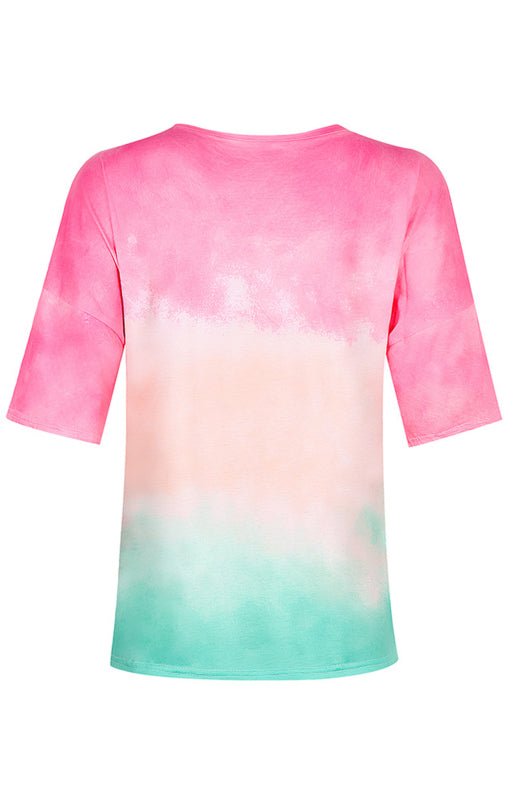 Aliams | Damen Tie Dye Gradient Print Lose T-Shirt für Frauen