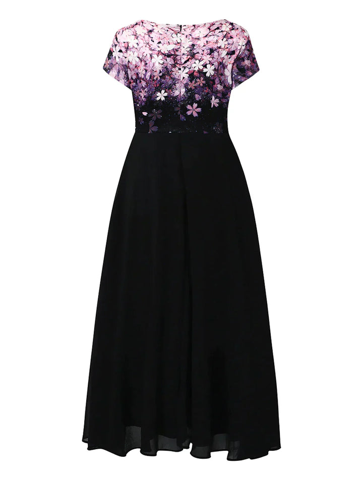 Aliams | Elegantes Midi Kleid mit Blumen-Spitze
