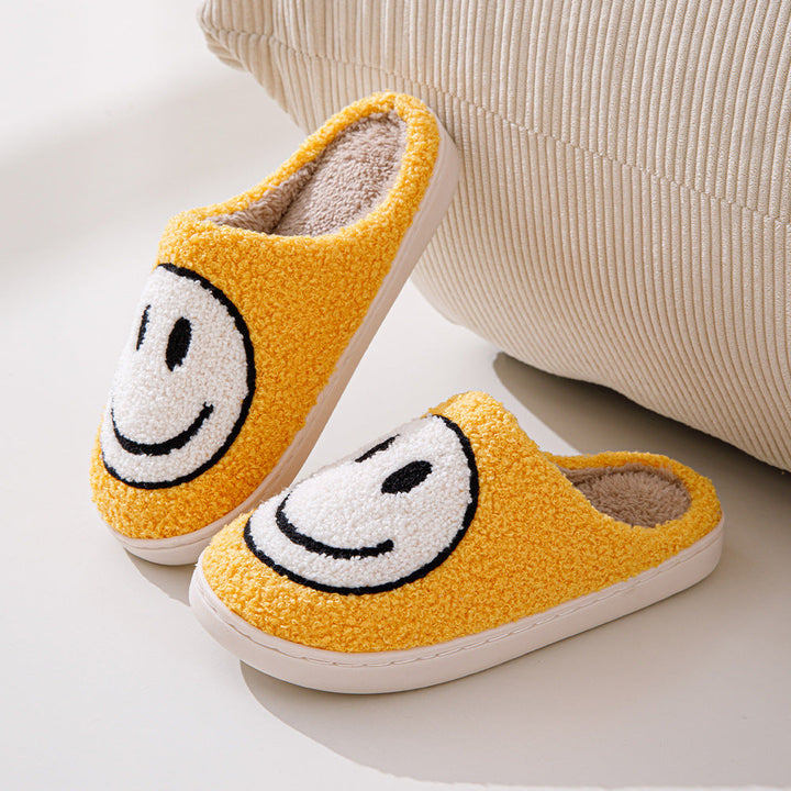 Aliams | Großes Smiley-Muster Pelzpantoffel
